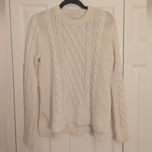 Elegant Cream Cable Knit Sweater